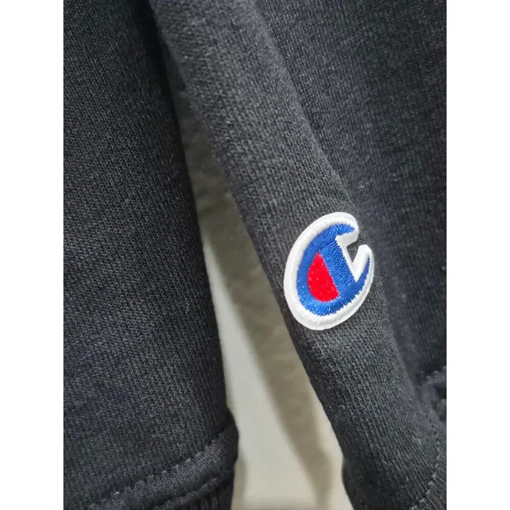 Champion Black Crewneck Sweatshirt Men's XL NWT Sleeve Logo Athleisure